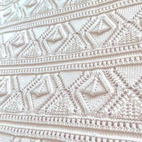 VINTAGE 60s French/Belgian Pointelle Knit Sleeveless Midi Dress Pale Blush Pink - Picture 6 of 10